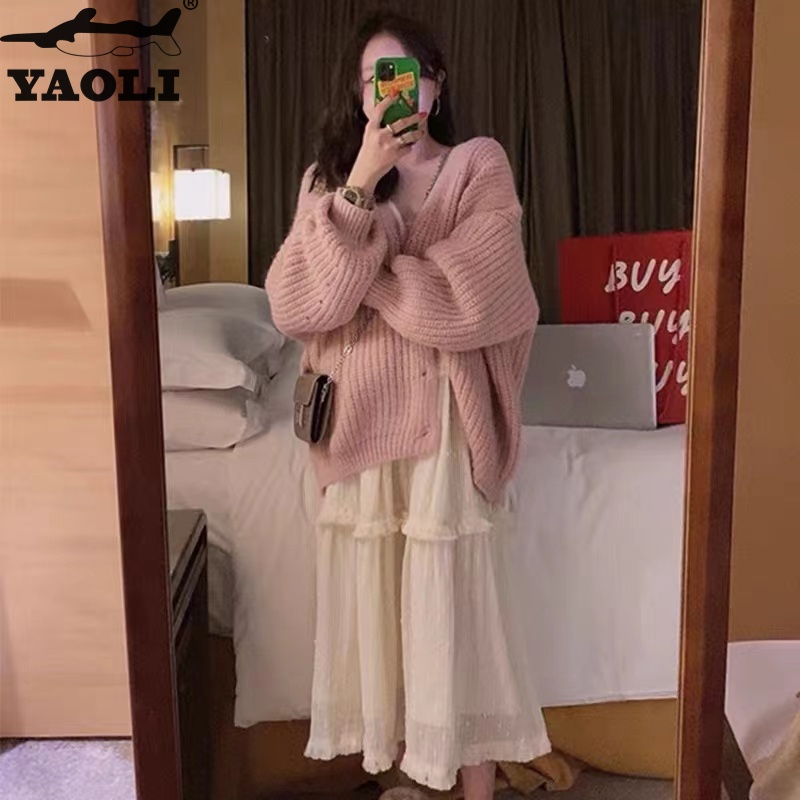YAOLI Áo Khoác cardigan Dệt Kim Phong Cách Mới Cho Nữ