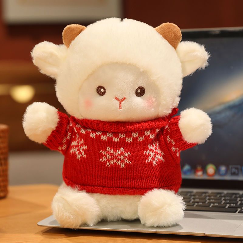 Cừu Nhồi Bông Mặc Áo Len Dễ Thương Cho Bé Gái