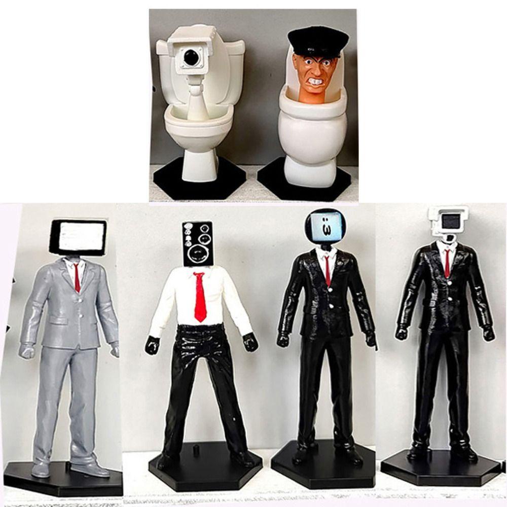 Mmluck skibidi Đồ Chơi Mô Hình toilet man Có Đế Trưng Bày