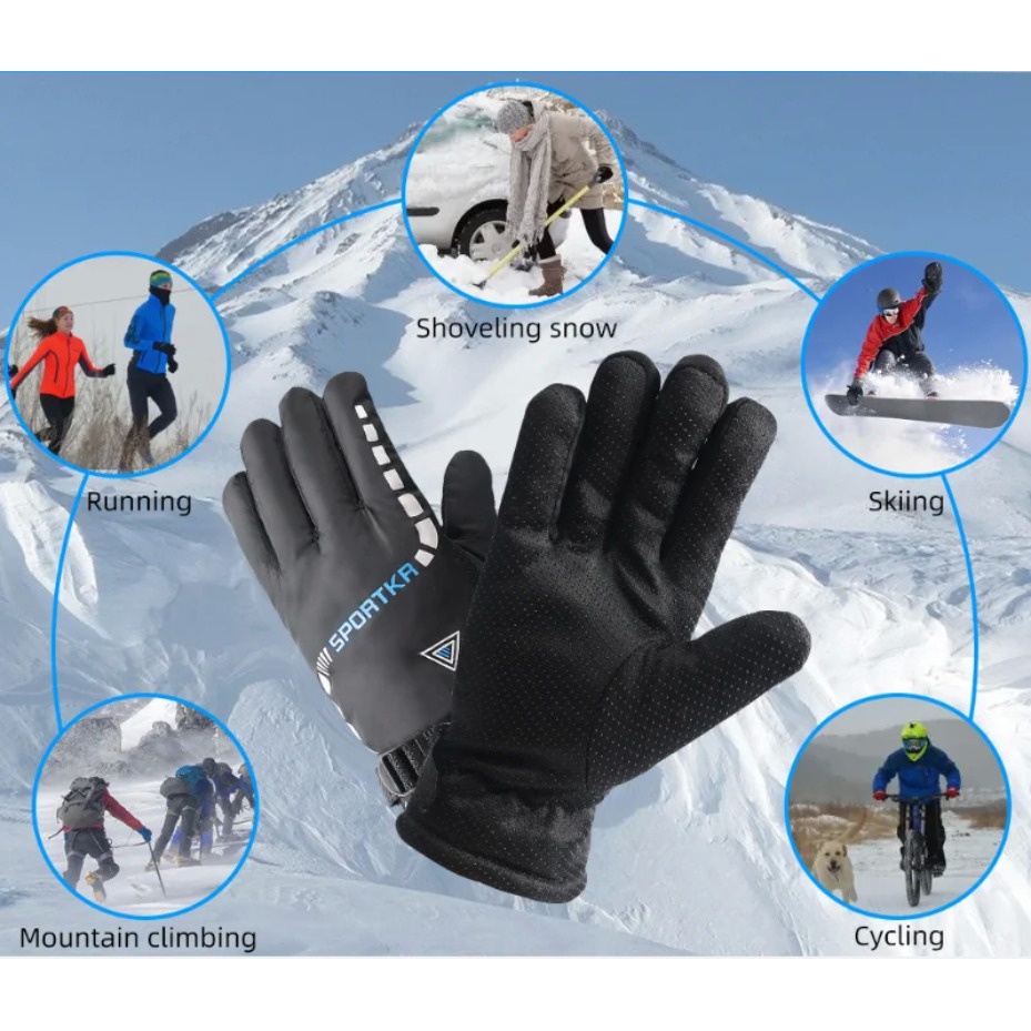 Găng Tay Lái Xe Giữ Ấm Chống Thấm Nước Cho Nam