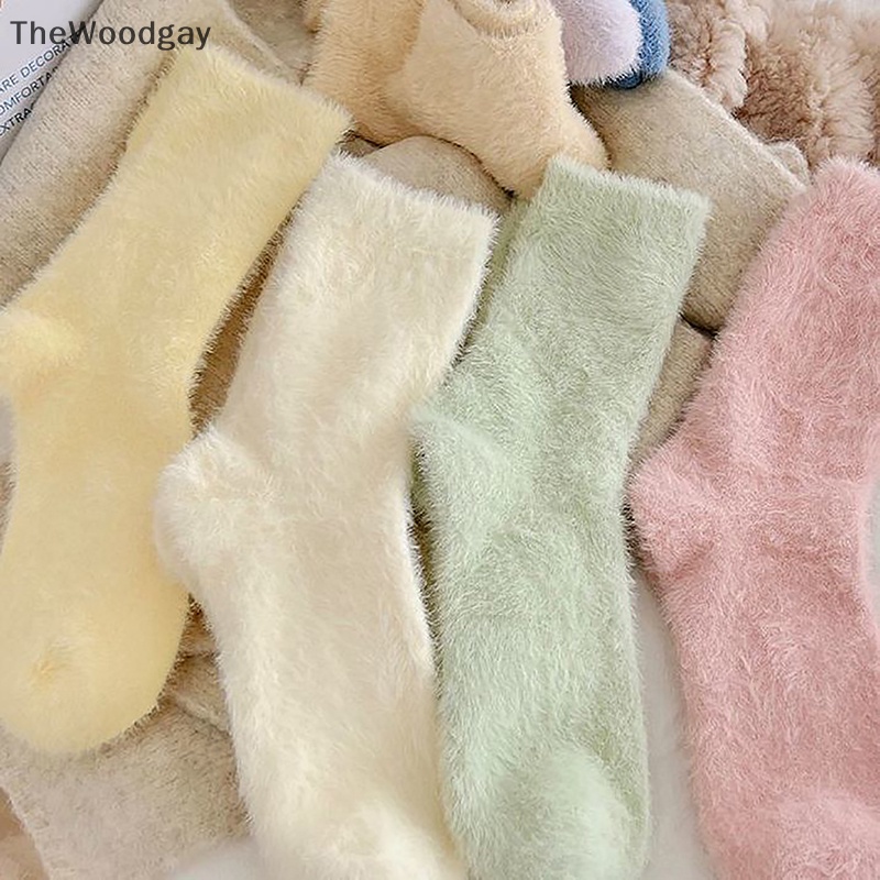 Vớ Ngủ Vải Nhung San Hô Lông Chồn Dày Co Giãn Giữ Ấm Mùa Thu Đông Dễ Thương Cho Nữ