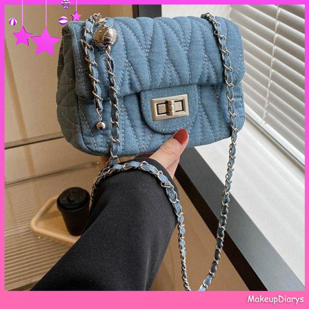 ★ Mỹ Phẩm Trang Điểm ★ Túi denim Đeo Chéo Thời Trang Dành Cho Nữ