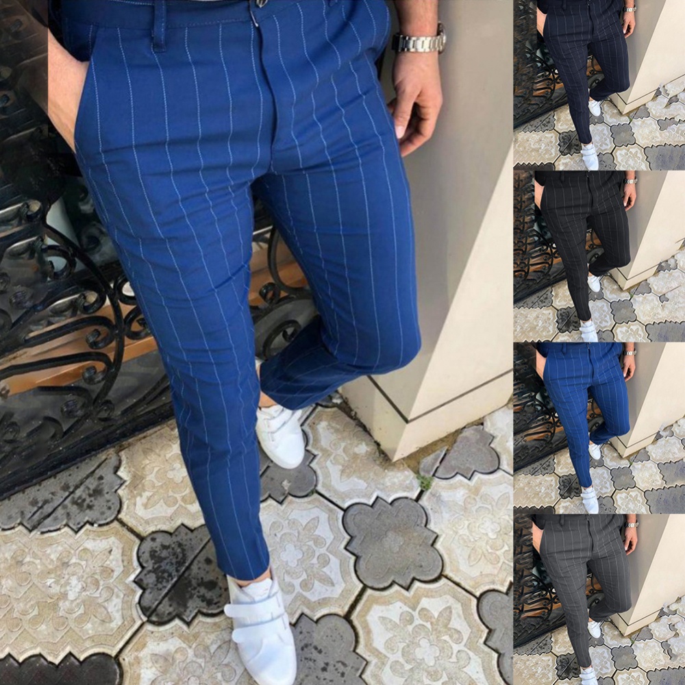 Quần Tây Kẻ Sọc Thời Trang Công Sở Thanh Lịch Cho Nam