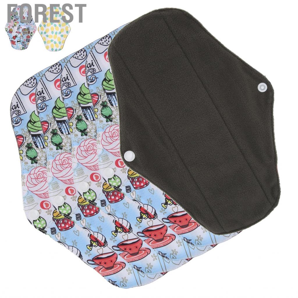 Forest Reusable Sanitary Pads  Multiple Layers Safe Healthy Strong Water Absorption Washable Pad for Female Menstrual Period