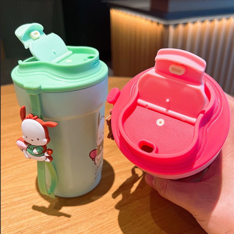 Bình Nước Giữ Nhiệt 450ml sanrio kt Bằng Thép Không Gỉ 316 Họa Tiết Hoạt Hình Đáng Yêu