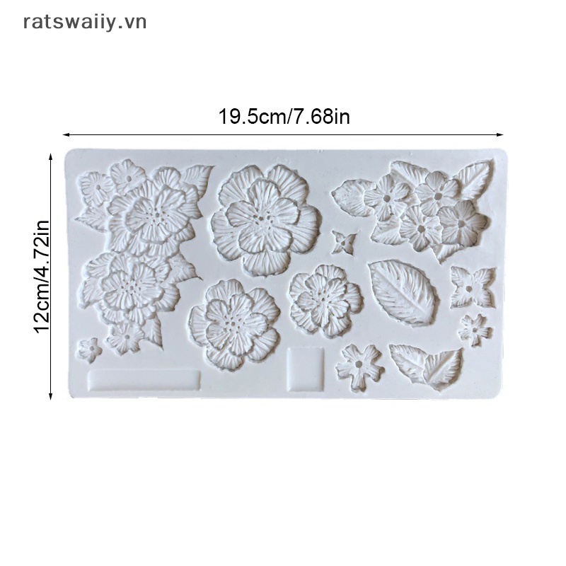 1 Khuôn Silicon Hình Hoa Trà Dập Nổi Trang Trí Bánh Kem diy vn