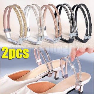 Bộ 2 Dây Đai Cố Định Giày Cao Gót / Thắt Lưng Đính Đá Chống Trượt Có Thể Điều Chỉnh