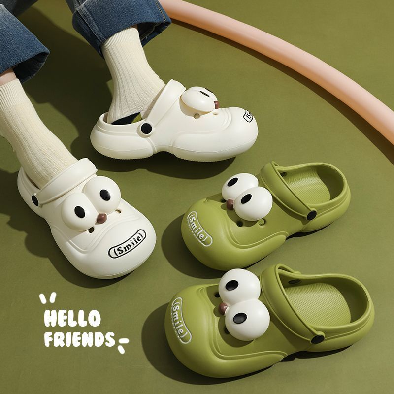 Dép Sandal Đục Lỗ Đế Dày Chống Trượt Hình Đôi Mắt To Dễ Thương Thời Trang Mùa Hè Dành Cho Trẻ Em