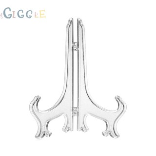 【GIGGLE】Tray Rack Plastic Plate Holder Display Stand Easel Transparent Decorative