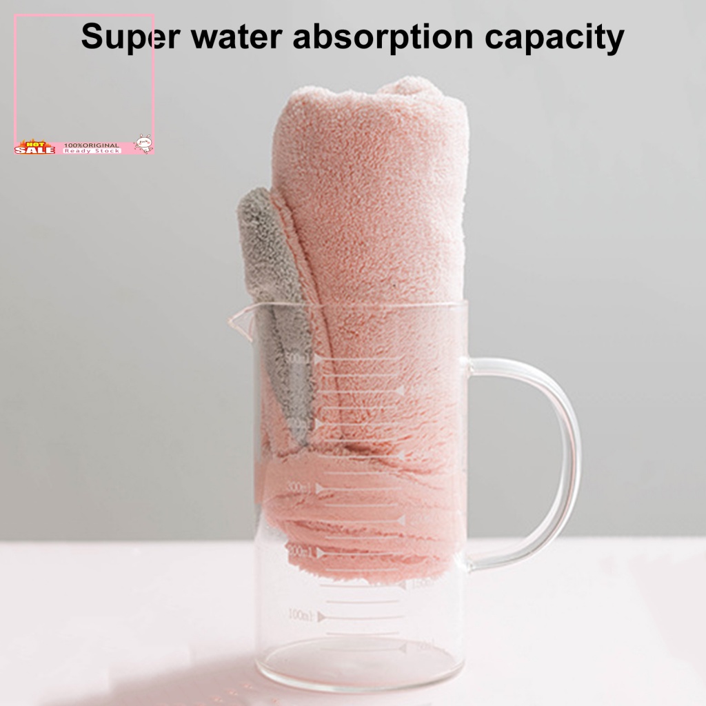 Khăn Quấn Tóc Bằng Vải Sợi Nhỏ Siêu Thấm Hút Nhanh Khô Thiết Kế Tai Thỏ Dễ Thương