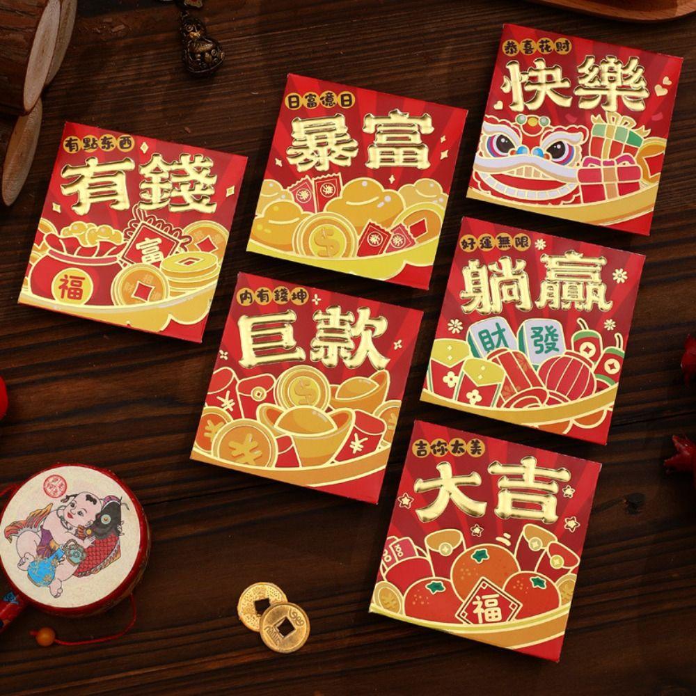 Bao Lì Xì Đỏ May Mắn Họa Tiết Rồng Năm Mới 2024
