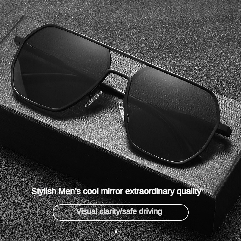 Kính Mát Phân Cực Chống Tia uv400 Thay Đổi Màu Sắc Thời Trang Cho Nam
