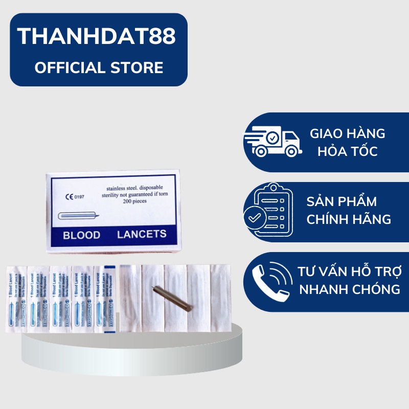 Kim Chích Mụn Lancets Hộp 200 Chiếc