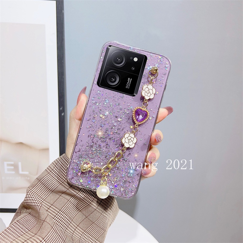 Ốp Điện Thoại Mềm Kim Tuyến Có Vòng Đỡ Trái Tim Cho xiaomi13t xiaomi 13t pro 5g 2023 xiaomi13t pro