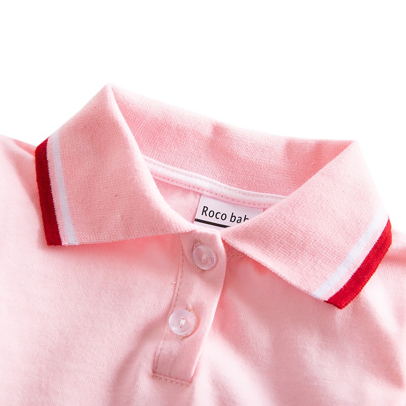 Hello kitty Đầm cotton Cổ polo Tay Dài In Họa Tiết Hoạt Hình Cho Bé Gái