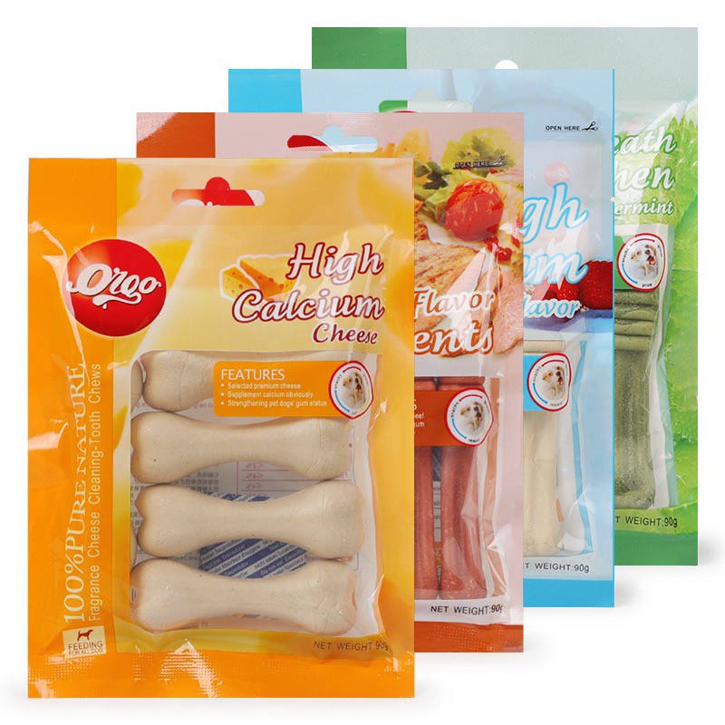 Xương gặm Orgo sạch răng cho chó - Đủ vị bò, phô mai, sữa thơm ngon - Gói 6 xương - Bánh thưởng cho chó