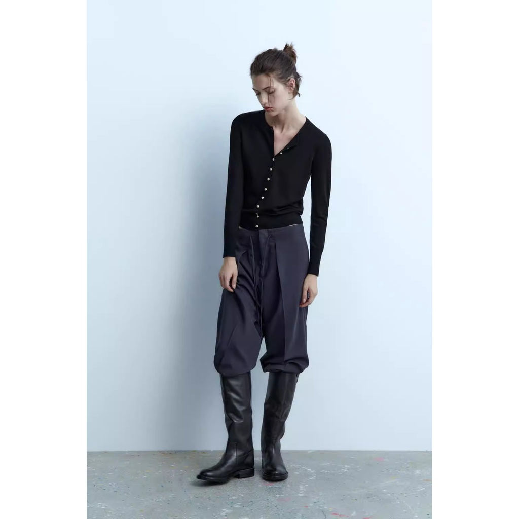 Zara Áo Khoác cardigan Dệt Kim Họa Tiết Kẻ Sọc Ngọt Ngào Thời Trang Mùa Thu Cho Nữ 0506110 800