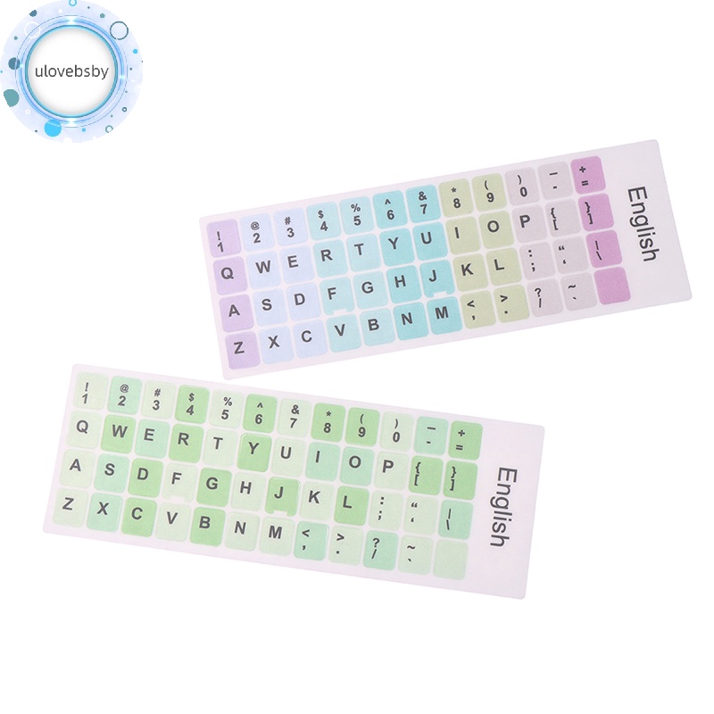 Ulovebsby 1 Miếng Dán Bàn Phím Máy Tính In Chữ Tiếng Anh Màu Macaron Dễ Thương vn