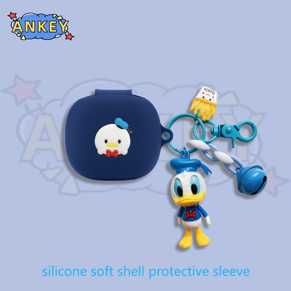 For Samsung Galaxy Buds FE / Buds 2 Pro / Buds Live Case Cute Duck Earphone Silicone Earbuds Soft Protective Headphone Cover Headset Skin with Pendant
