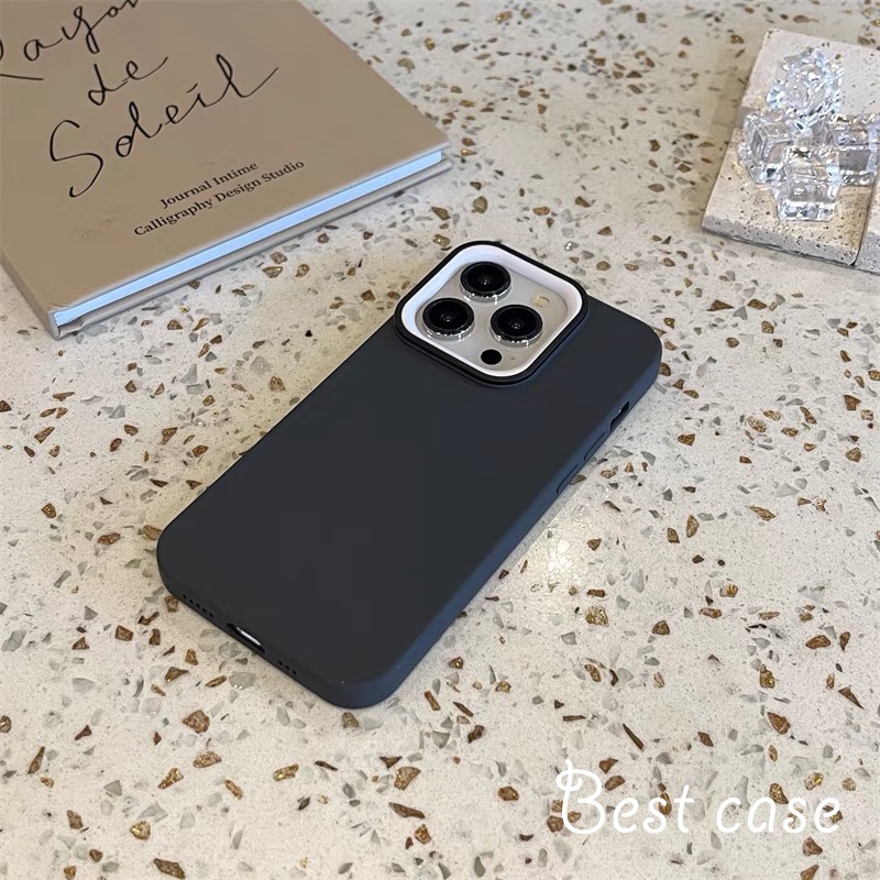 Ốp Điện Thoại Mềm Nhám Màu Trơn Đơn Giản Cho iphone 11 12 13 14 15 pro max