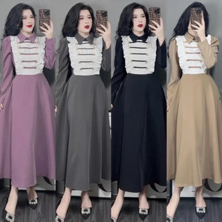 [ MB78 ] Đầm maxi  tay dài phong cách hoàng gia ngọt ngào cho nữ