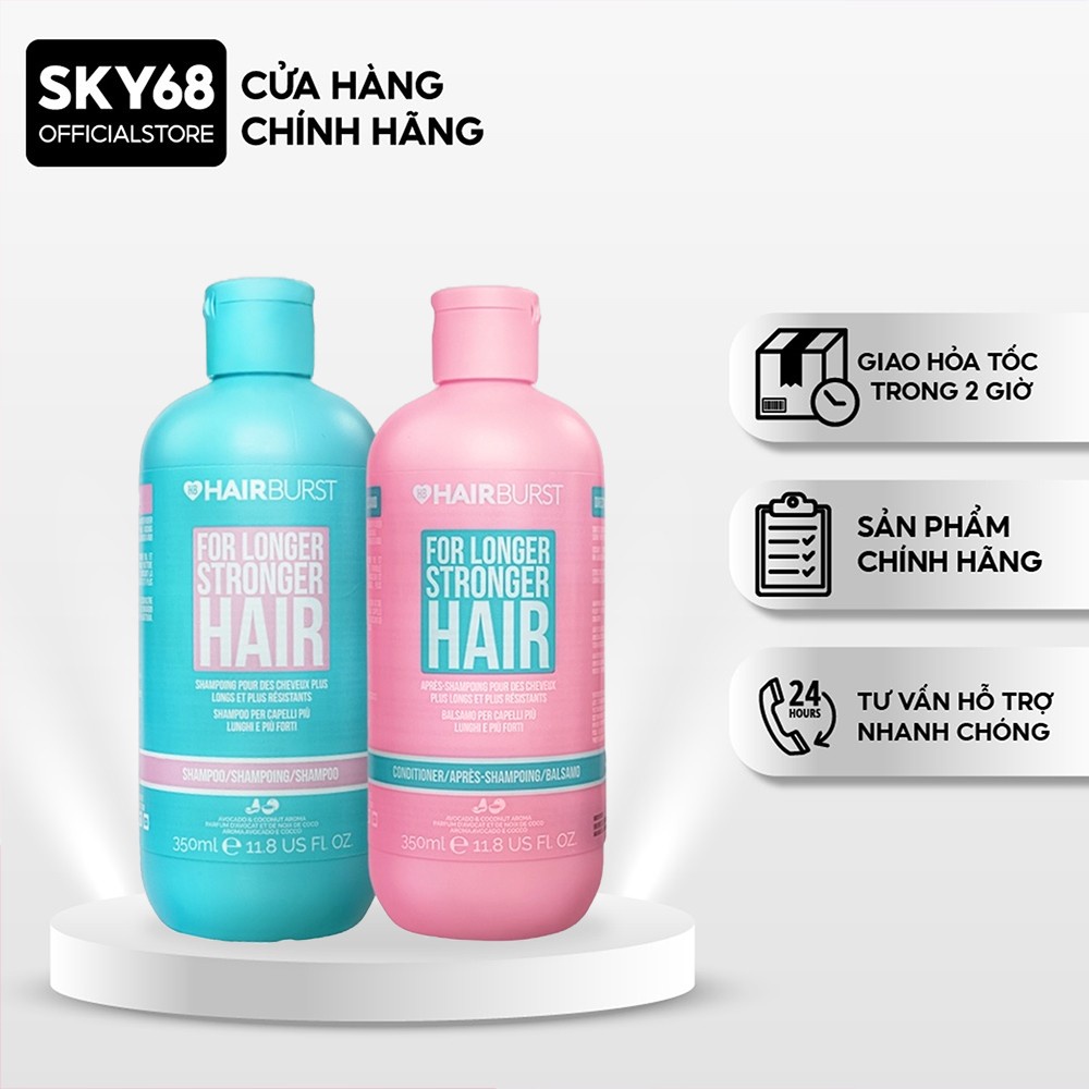 Bộ Gội Xả Kích Thích Mọc Tóc, Ngăn Ngừa Tóc Gãy Rụng Hairburst Avocado & Coconut For Longer Stronger Hair 350ml x 2