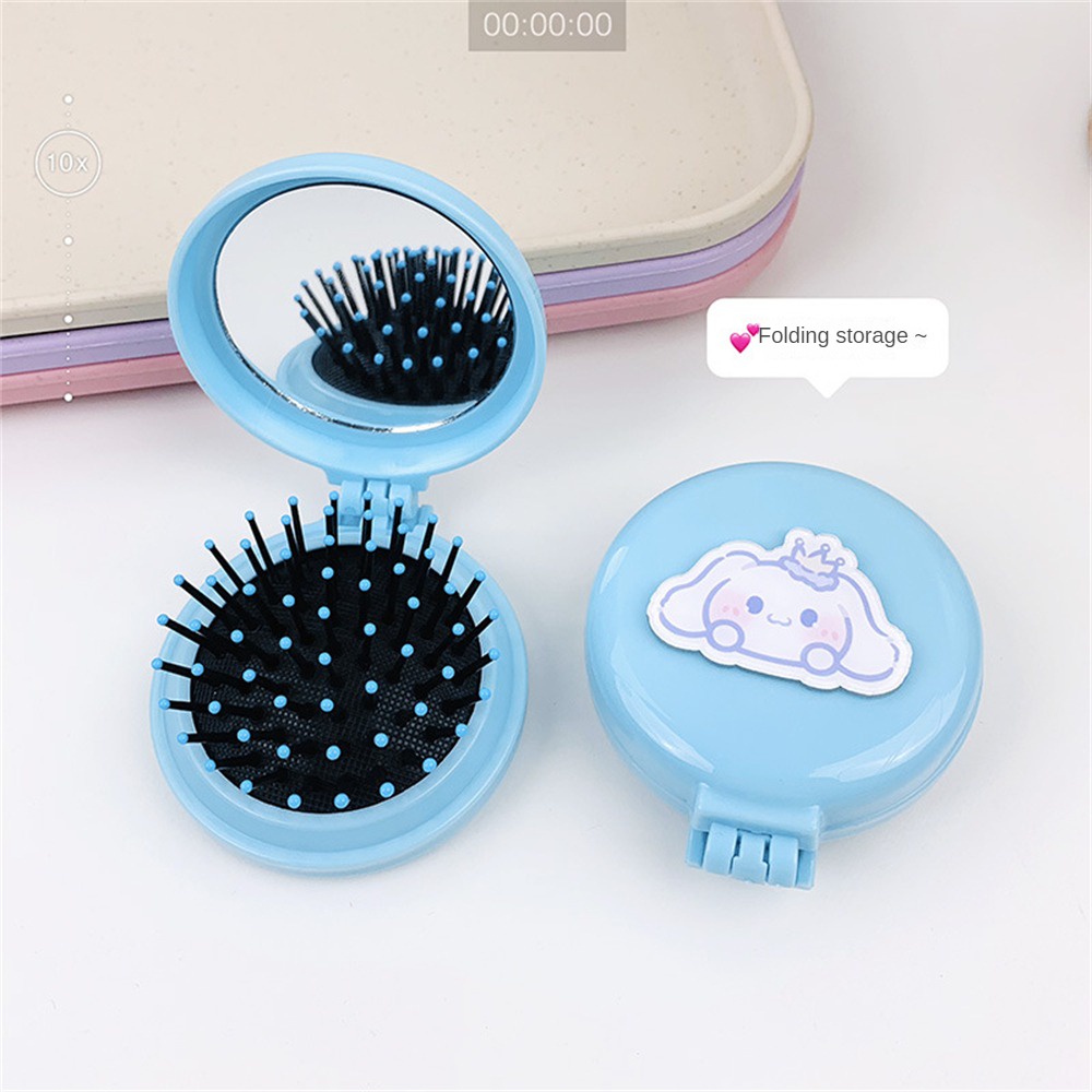 SANRIO KUROMI MELODY Lược Cầm Tay Gấp Di động Viên Nén Khí Nhỏ Lược Hoạt Hình Dễ Thương Lược Massage Nữ Mini Đệm Hơi Cho Trẻ Em -top3C01