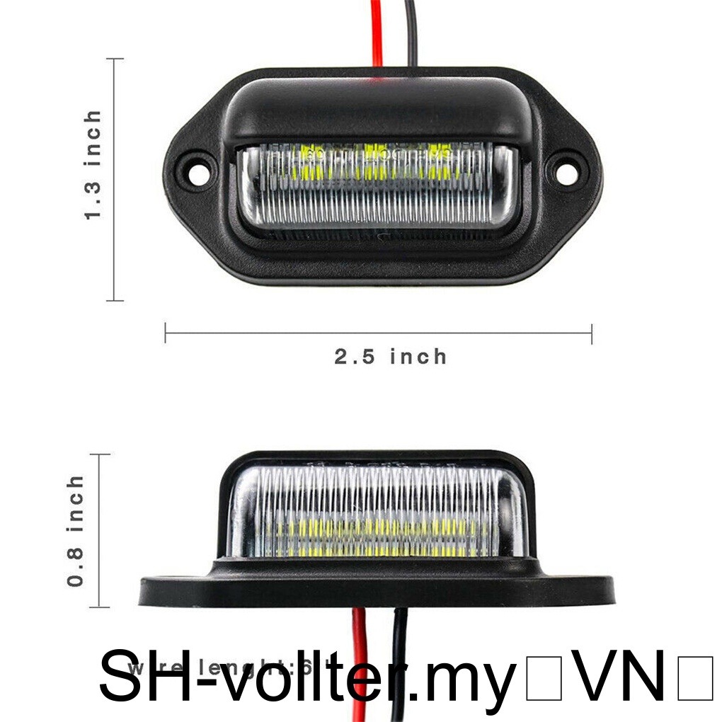 1 / 2 / 3 Đèn led Màu Đen Gắn Biển Số Xe Hơi