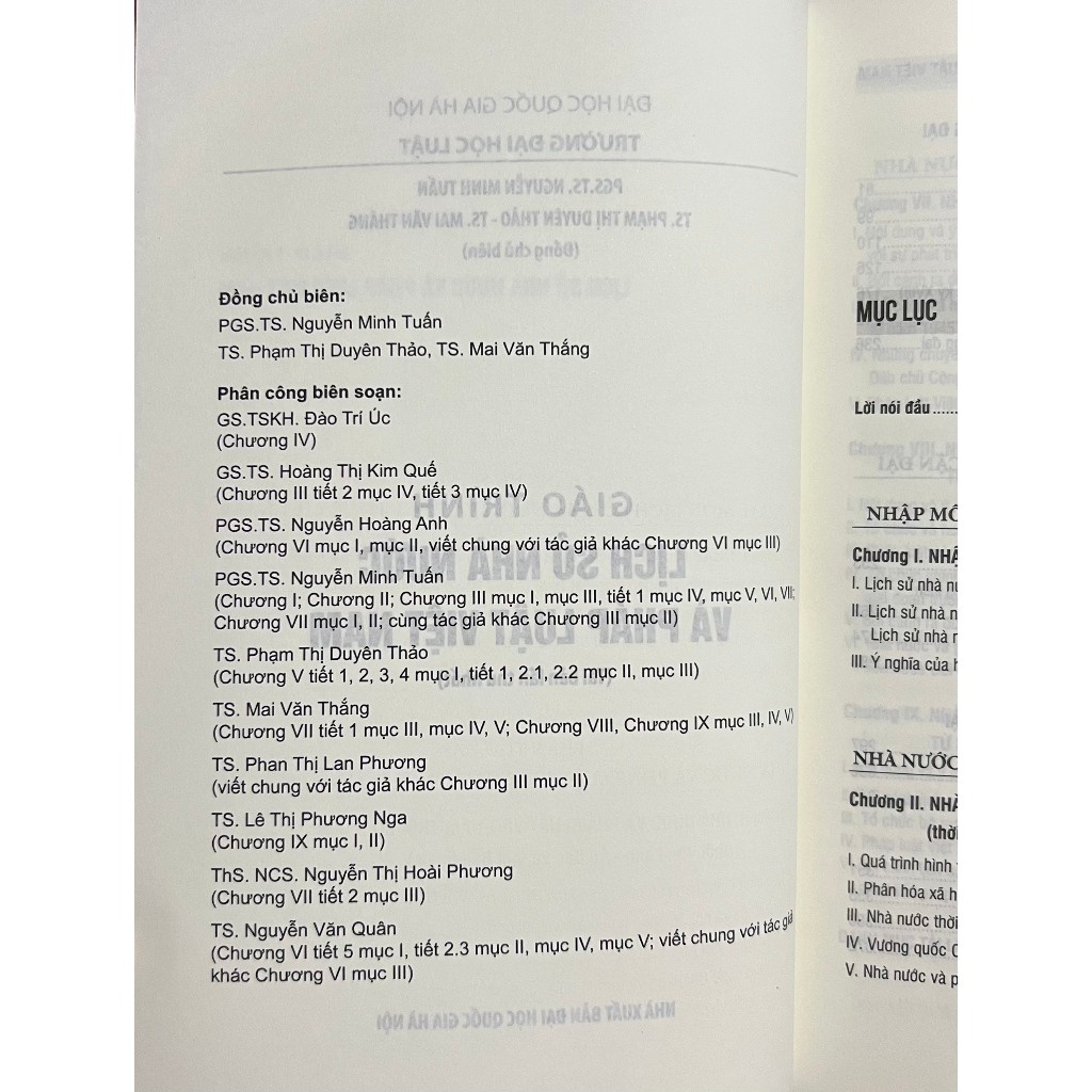 Sách Giáo Trình Lịch Sử Nhà Nước Và Pháp Luật Việt Nam - Nhà Sách Pháp Luật New