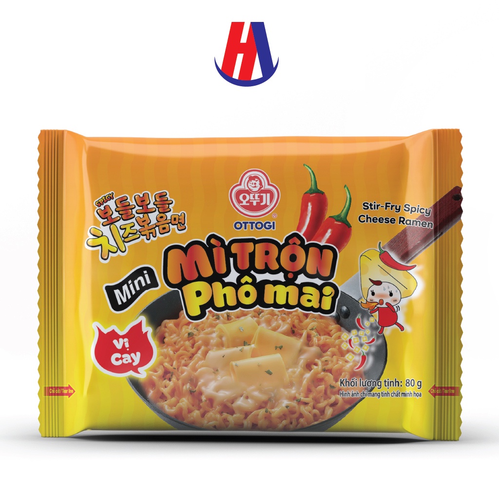 Mì Trộn Phô Mai Vị Cay Ottogi Mini 80g
