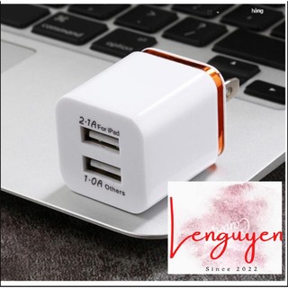 Cốc Sạc 2 cổng 5v 1A và 2A(White) siêu bền