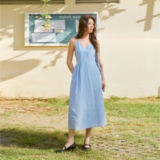 TheBlueTshirt-Đầm nữ màu xanh dương-Textbook A-line Slip Dress - Sky Blue