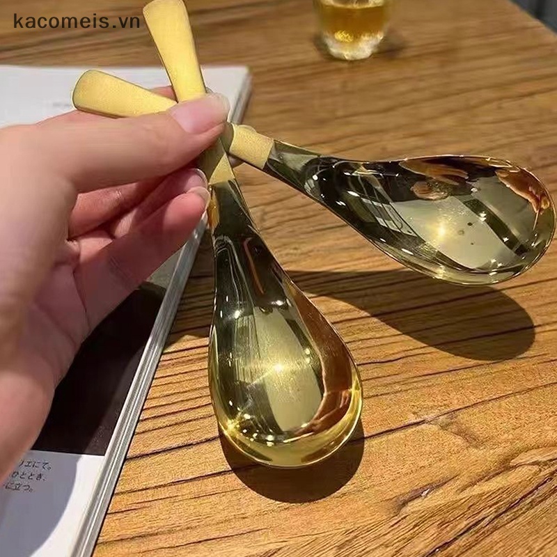 Muỗng Súp Bằng Thép Không Gỉ Tráng Gương Màu Vàng / Bạc kameisvn Tiện Dụng Cho Nhà Bếp vn