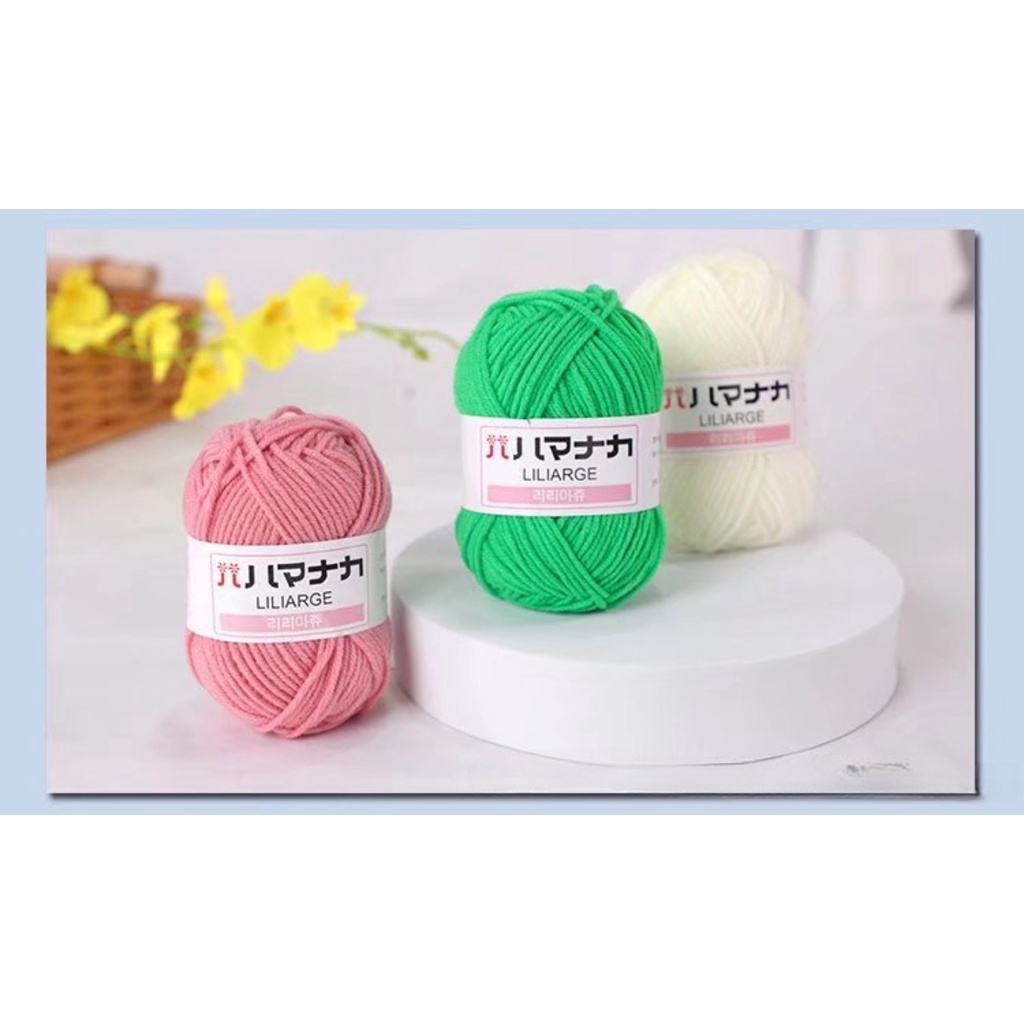 Cuộn Len Sợi Cotton Siêu Mềm Cuộn Len cotton Mềm Mại Nhiều Màu Len Milk Cotton Hàn Quốc 25g - len hàn nhí dùng để móc cho người mới làm gồ