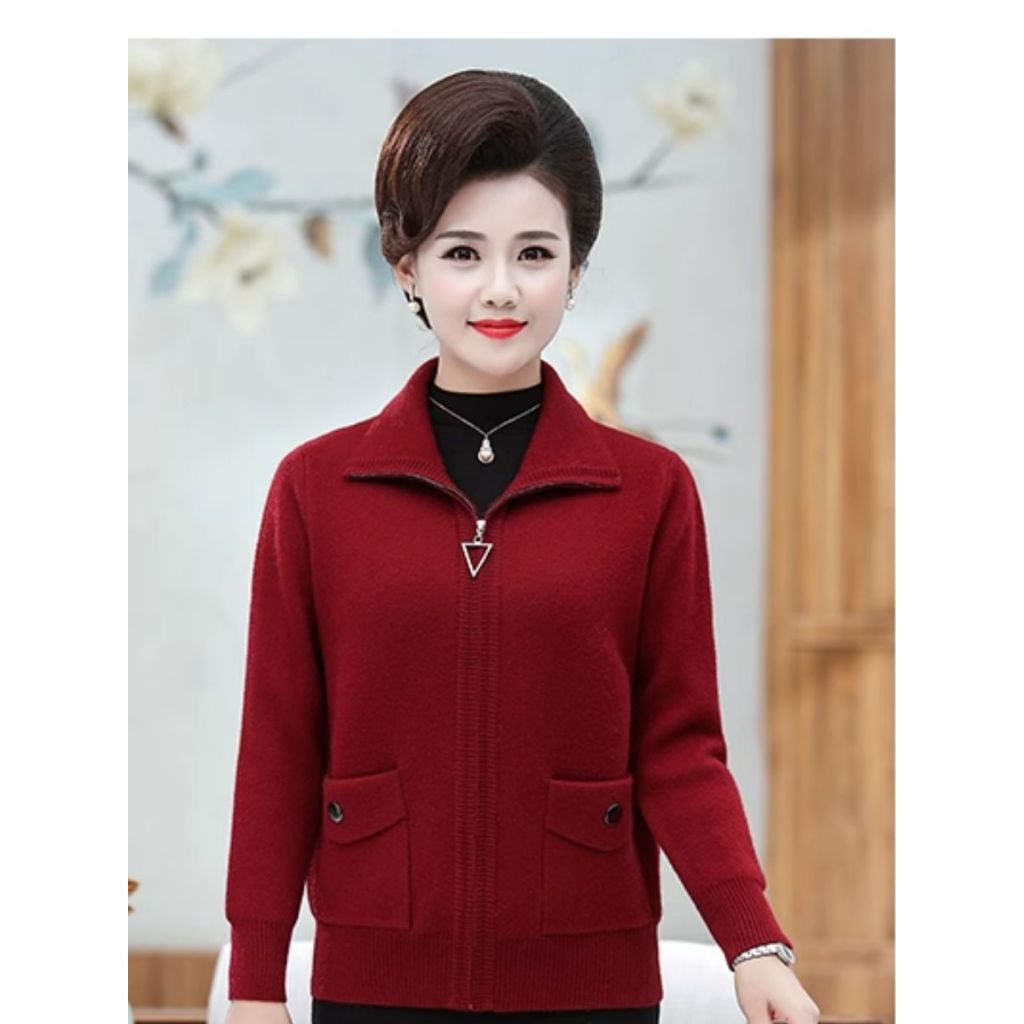 Áo khoác mùa đông cho mẹ trung niên chất nỉ lông Liaoshop Quảng Châu cao cấp làm quà cho người già 60 đến 90 tuổi