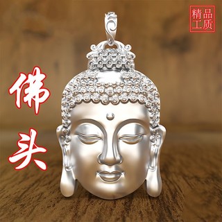 Mặt dây chuyền Phật bạc Phật có dây buộc Nam Nữ Tathagata Sterling Mặt dây chuyền bạc Ba chiều Phật bạc cứng