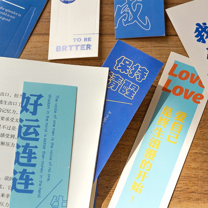 Bộ 30 Thẻ Đánh Dấu Trang Sách Truyền Cảm Hứng Trung Quốc Sáng Tạo