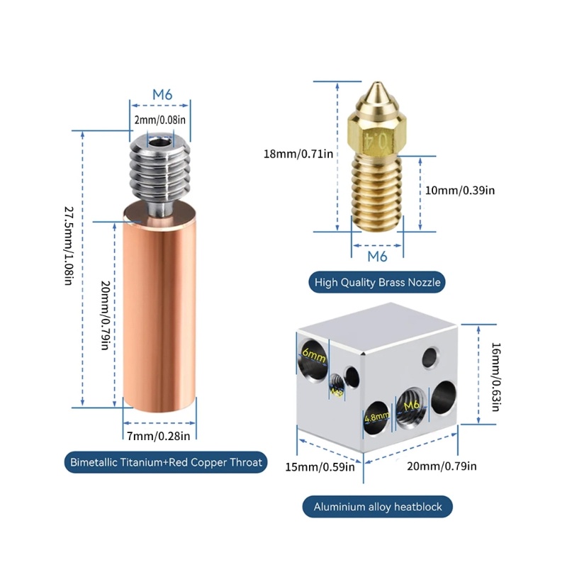 Imak Bộ Vòi Phun Nhiệt Bằng Đồng Thau Cho Máy In 3d neptune 4 4pro