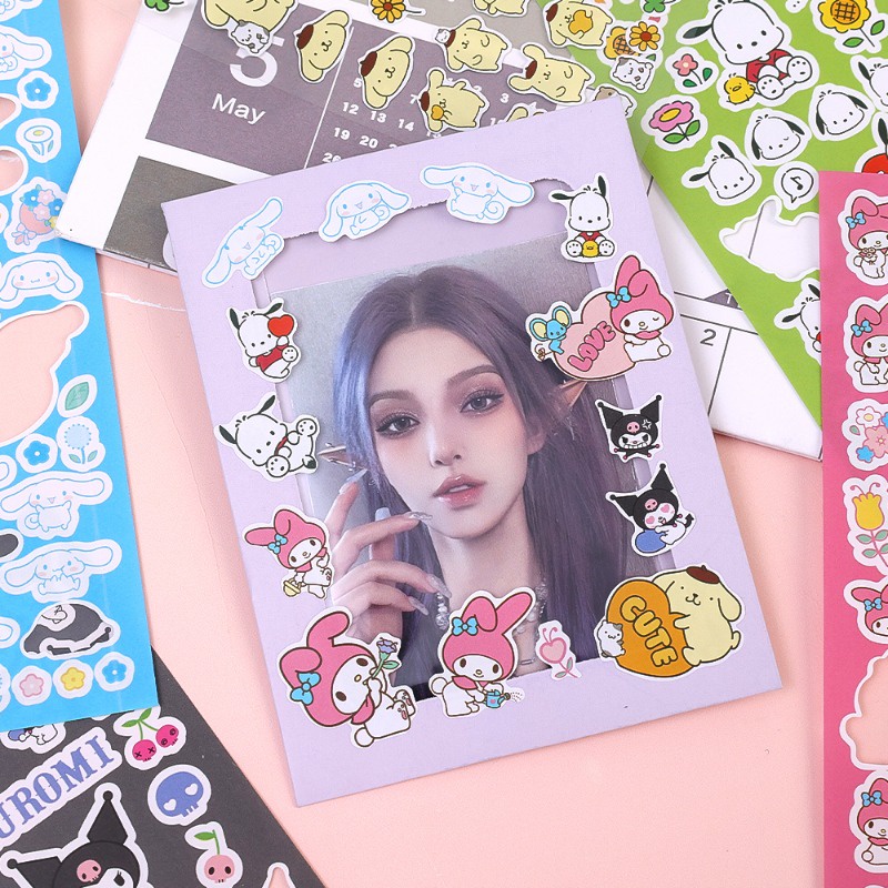 SANRIO Sticker Dán Trang Trí Sổ Tay Hình kuromi my melody pochacco / goo diy