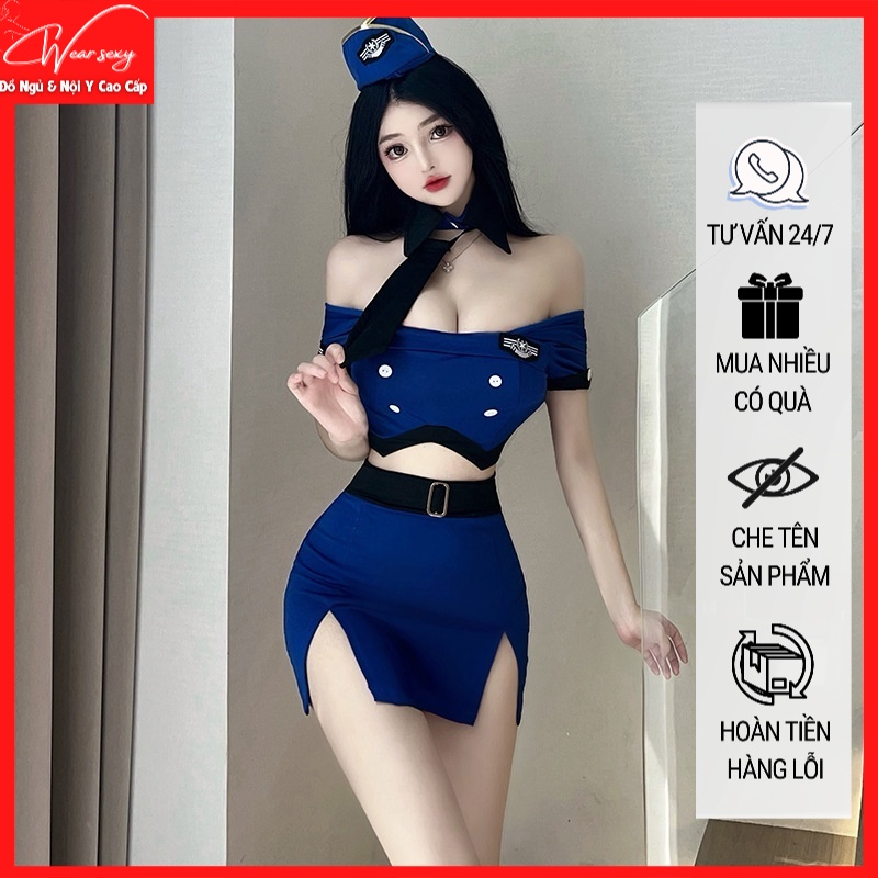 Nữ Tiếp Viên Gợi Cảm Cám Dỗ Nóng Bỏng Không Cần Cởi 2733 CWEAR.SEXY.ĐỒ NGỦ & NỘI Y CAO CẤP