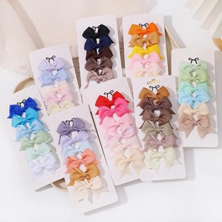 Set 6 kẹp tóc nơ nhiều màu sắc cho bé gái