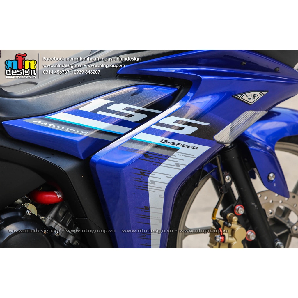 Tem rời Y16ZR 2023 cho Exciter 155 xanh GP - tem cao cấp không bay màu