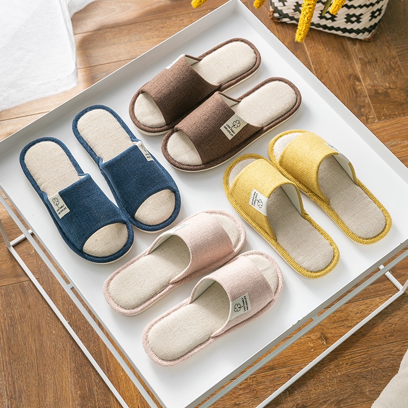 Mới Dép Đi Trong Nhà Chống Mùi Thấm Hút Mồ Hôi Bằng Gỗ Và Vải Lanh Thời Trang Dành Cho Nữ