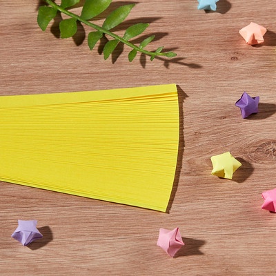 Set 90 Tờ Giấy Xếp origami Hai Mặt Màu Trơn Họa Tiết Ngôi Sao May Mắn Trang Trí Nghệ Thuật Cho Bé