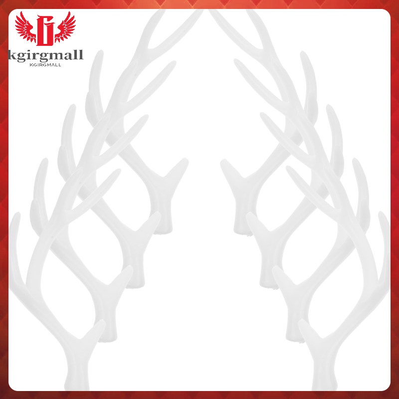 Set 4 Cặp Đầu Sừng Hươu Bằng Nhựa Trắng Trang Trí Giáng Sinh diy