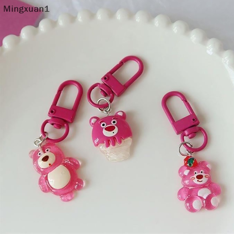 Móc Khóa Hình Gấu Và Dâu Tây Dễ Thương