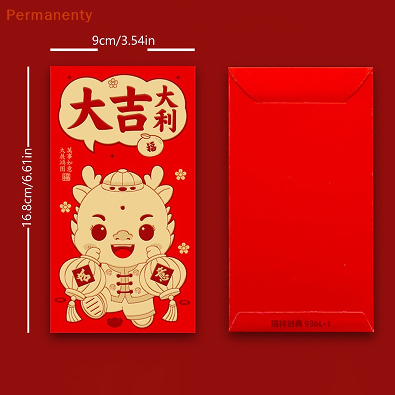 Set 6 Bao Lì Xì Đỏ Phong Cách Trung Hoa Dùng Để Trang Trí Nhà Dịp Năm Mới