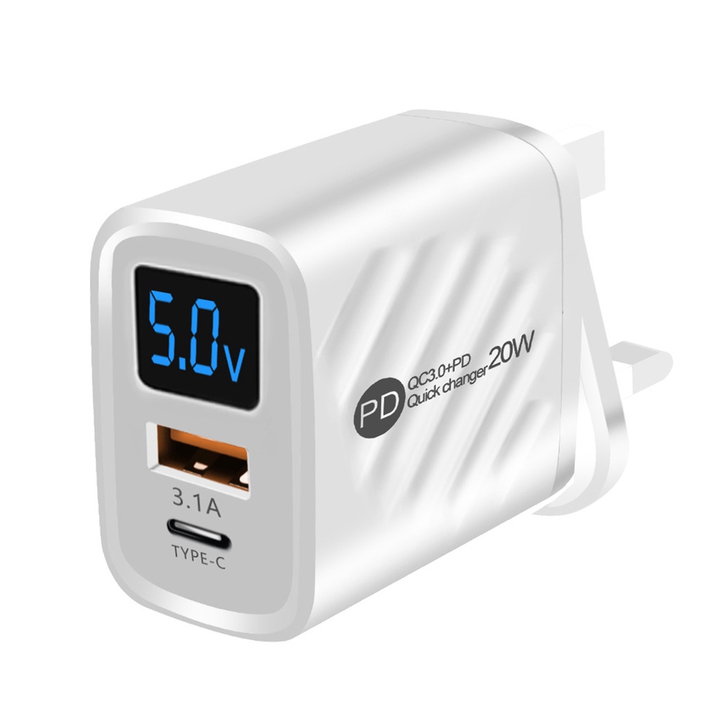 Củ Sạc Nhanh 18w usb + Type C us / uk / eu Cho ip 13 xiaomi 12 huawei qc3.0