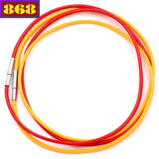 Combo 2 dây vòng cổ cao su đỏ và vàng kèm 2 móc dây chuyền inox