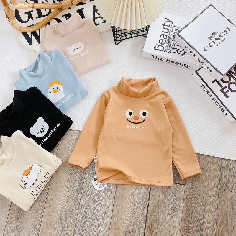 Áo dài tay zip lông giữ nhiệt họa tiết cho bé trai, bé gái size 6-16kg